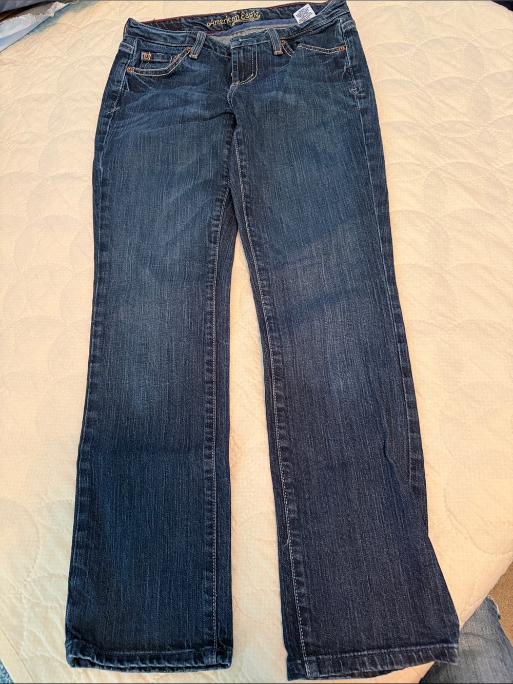 American Eagle Outfitters Dark Blue Wide Leg Jeans